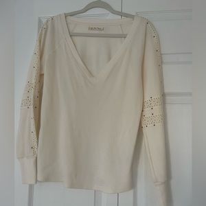 We the Free Free People NWOT soft waffle fabric with lace detail, extra small
